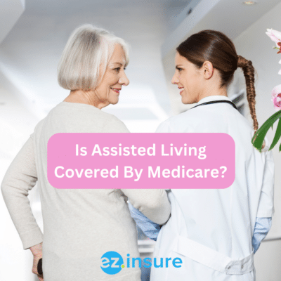 Is Assisted Living Covered By Your Medicare? text overlaying image of a nurse walking with a patient