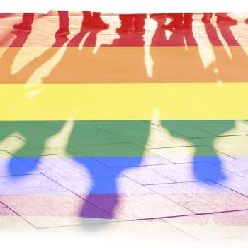 Pride flag Rainbow flag and shadows concept picture