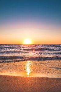 sunset on a beach vacation