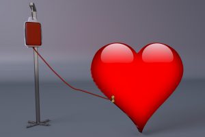 blood tranfusion to big red heart
