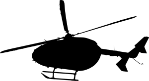 silhoutte of a helicopter