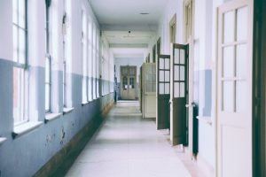 college or university hallway