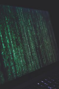green data for a computer on a screen