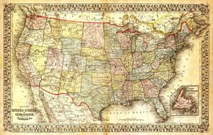 brown old map of america like a document