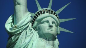 close up of lady liberty