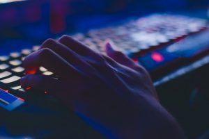 Hand over a keyboard