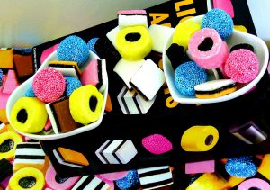 Different colored licorice candies.
