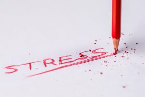 stress written in red ink for blood pressure