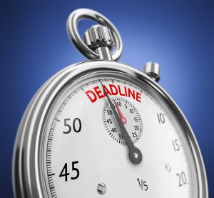 timer with the word :deadline" on it.