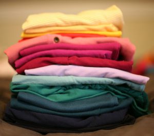 pile of colorful folded clothes 