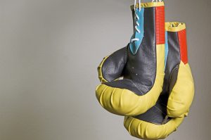 yellow and black boxing gloves