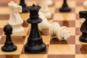 chess pieces on a board.