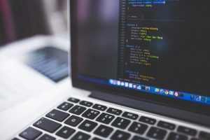 computer screen with codes on it.