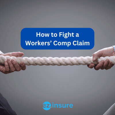 How to Fight a Workers’ Comp Claim text overlaying image of two people playing tug of war