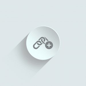 link building icon in white and gray