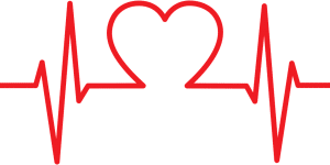blood pressure reading with a heart in the middle