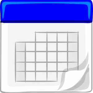 calendar with the bottom right page corner lifting