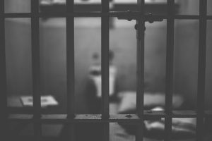 jail cell in black and white