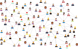 large network of people connected with lines