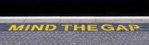 mind the gap written on the ground