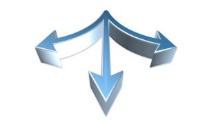 3 arrows pointing in different directions