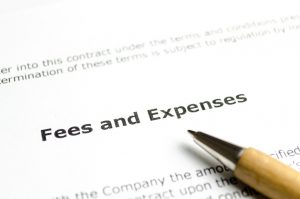 piece of paper that says fees and expenses on it