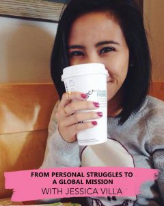 picture of jessica villa holding a cup of coffee up to her face