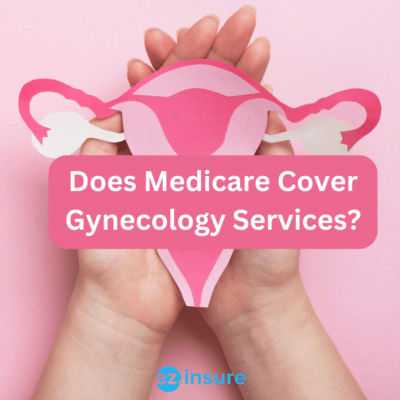 Does Medicare Cover Gynecology Services? text overlaying image of hands holding a paper cut out of a uterus