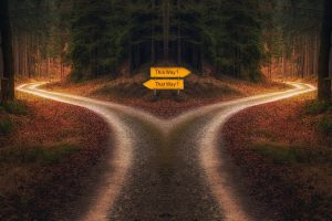 a road split into two