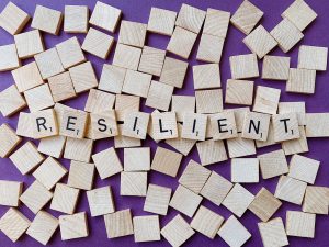 resilient spelled out on scrabble blocks