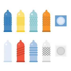 a plethora of different styled condoms