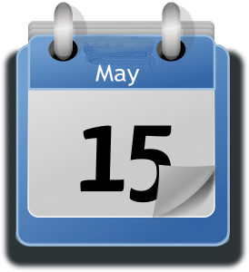 calendar with May 15 as the date 