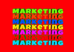 the word marketing written in different colors 