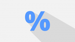 blue percentage sign