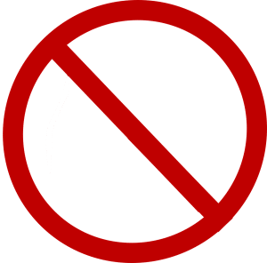 red prohibition sign