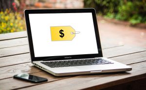 price tag on a lap top screen