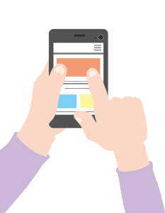 illustration of a hand holding a cell phone