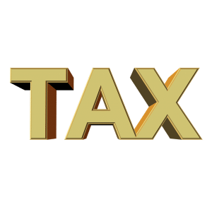 the word tax in gold