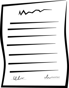 document with lines on it