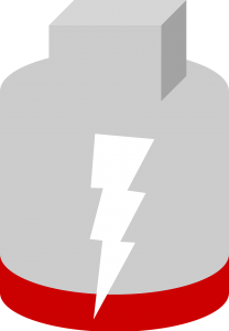 battery on red 