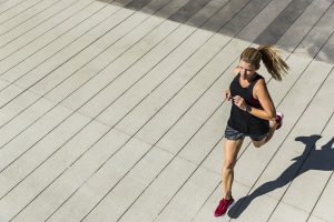 caucasian woman running 