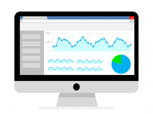 computer screen with analytics on it