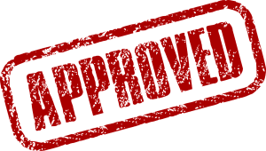 the word approved in red with a rectangle around it
