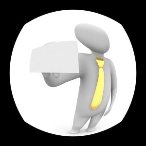 illustration of a person with a yellow tie through the door peephole