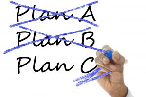 plan a scratched out, plan b scratched out, and plan c left