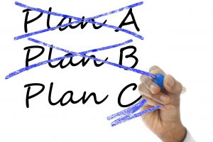 plan a scratched out, plan b scratched out, and plan c left 