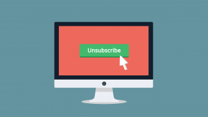 unsubscribe button on a laptop screen 