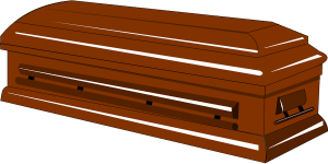 brown casket