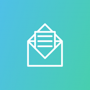 open email icon in white with a blue background