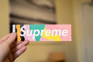 Supreme sticker decal in different pastel colors